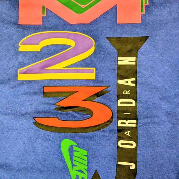 Nike Air Jordan Hoodie Mens Medium Colorblock Blue Yellow Green Sweatshirt Retro - Picture 3 of 11